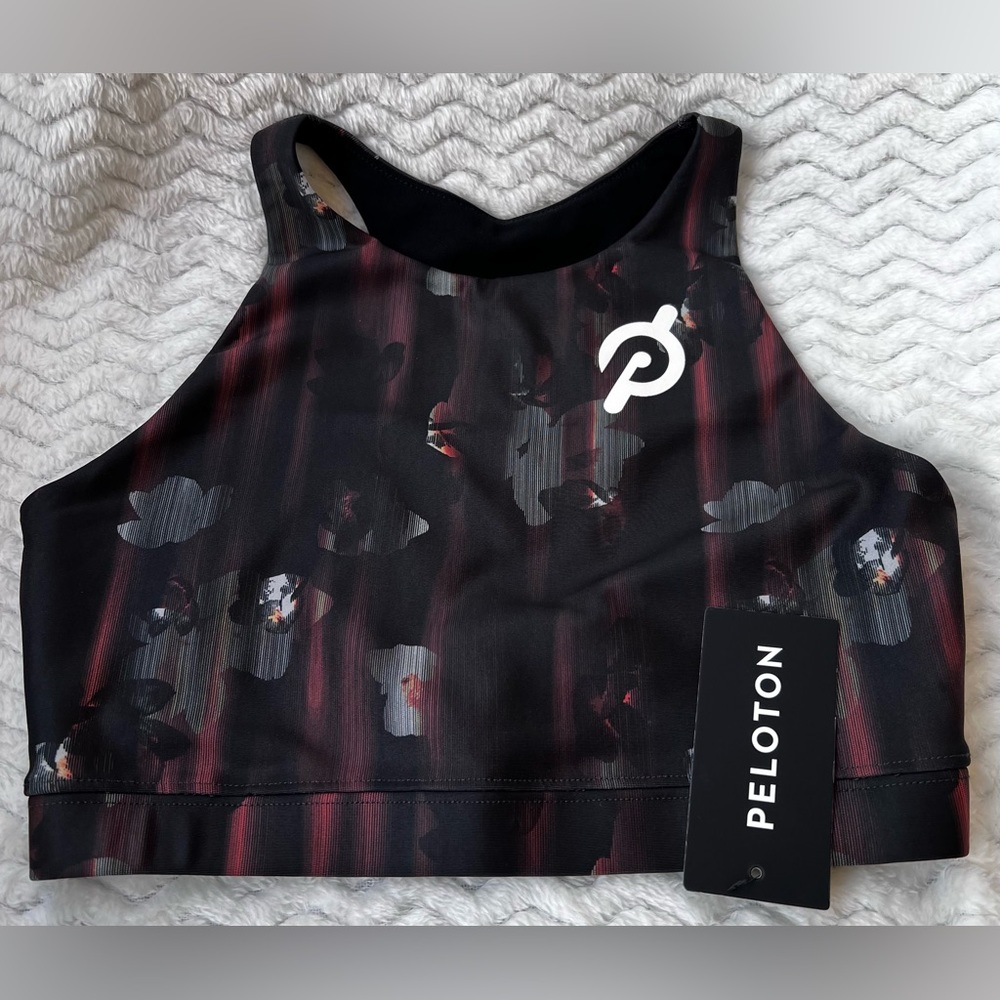 Peloton Show Up Floral High Neck Bra
